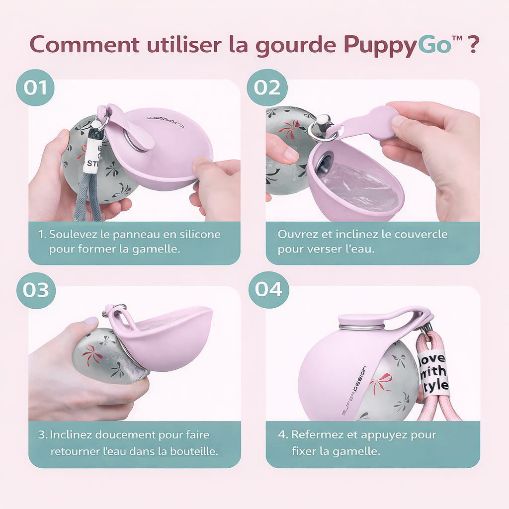 PuppyGo™ – La gourde portable pour hydrater votre chien partout